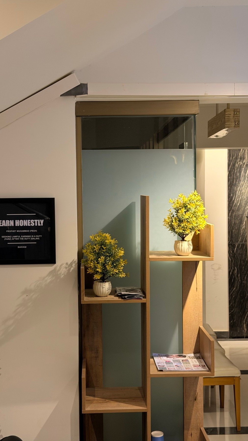 Calm corner with plants at the clinic